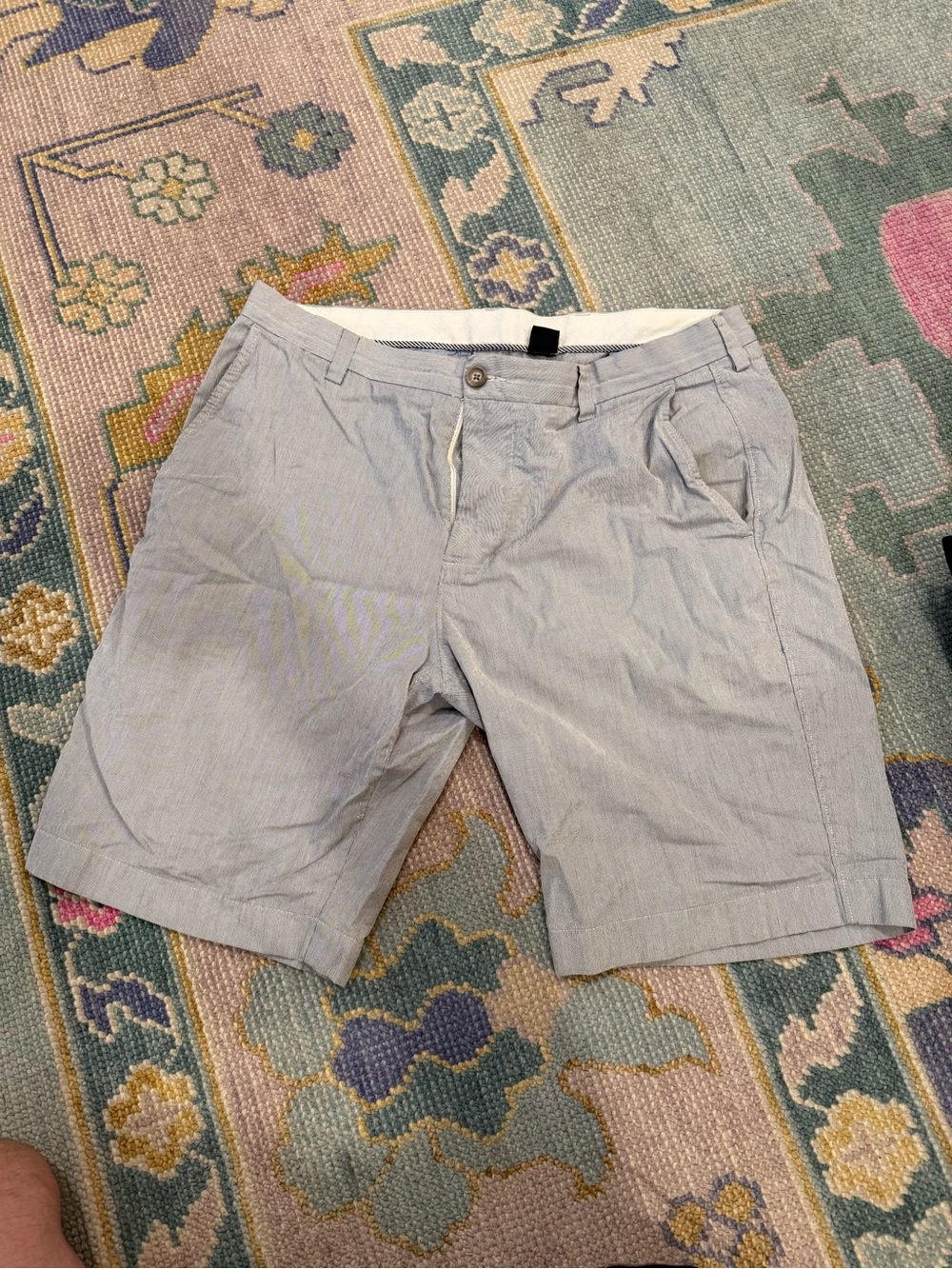 J. Crew Light Blue Seersucker Flat-Front Shorts